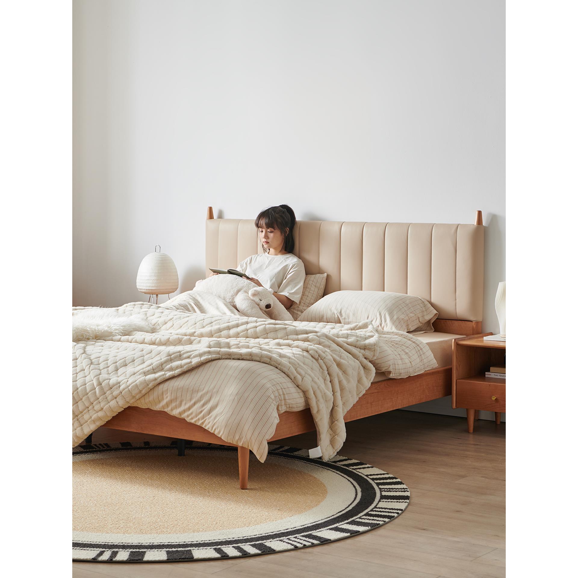 新疆包邮山念木作 小羊 实木床黑胡桃北欧风格日式风格家具原木1.