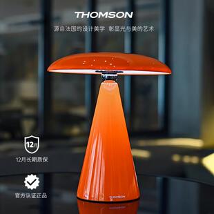 法国汤姆逊轻奢高级感客厅卧室氛围灯充电蘑菇花苞台灯床头小夜灯