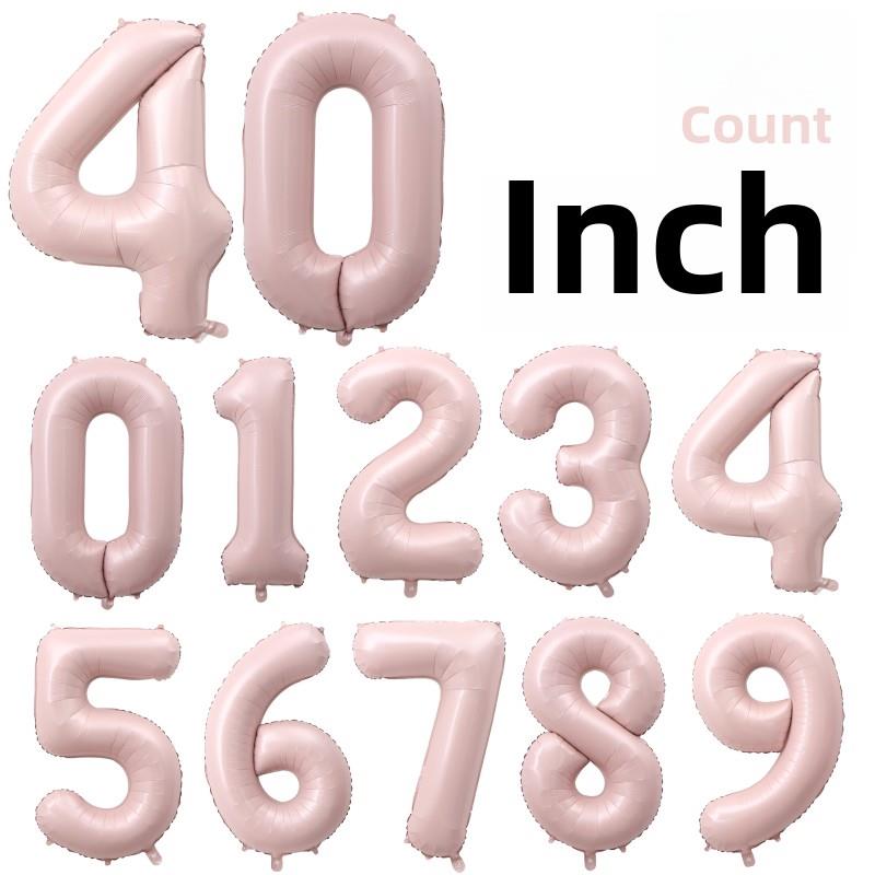 40寸婴儿粉数字铝膜气球生日派对周年恋爱结婚纪念日场地布置装扮