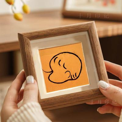 宝宝胎发纪念品制作胎毛画自制脐带胎毛相框乳牙收藏盒胎毛瓶摆件