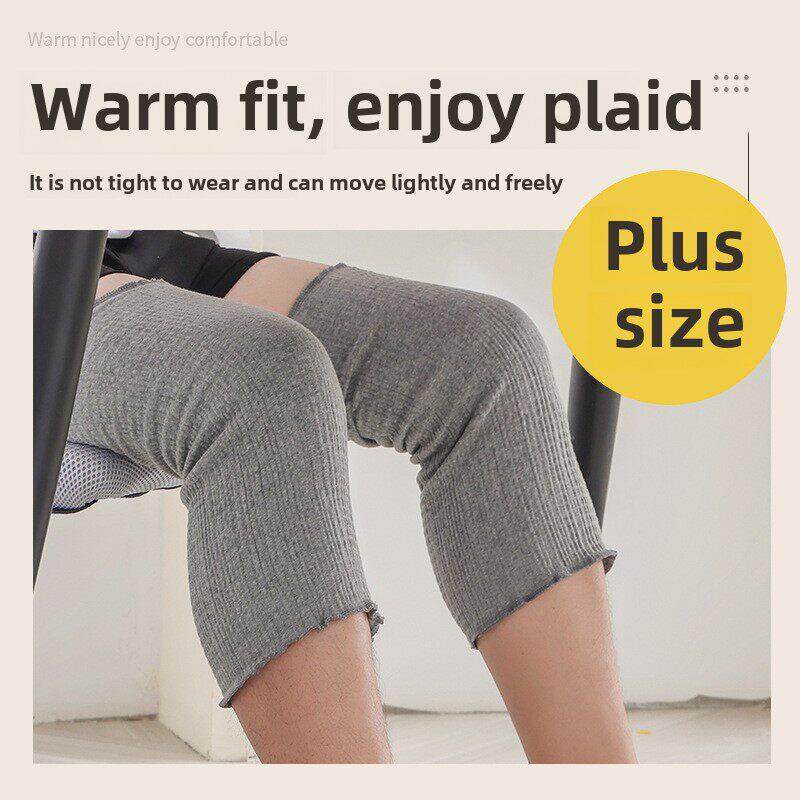 长款胖人薄款护膝盖老人宽松大号加肥纯棉不勒老寒腿加厚睡觉护腿