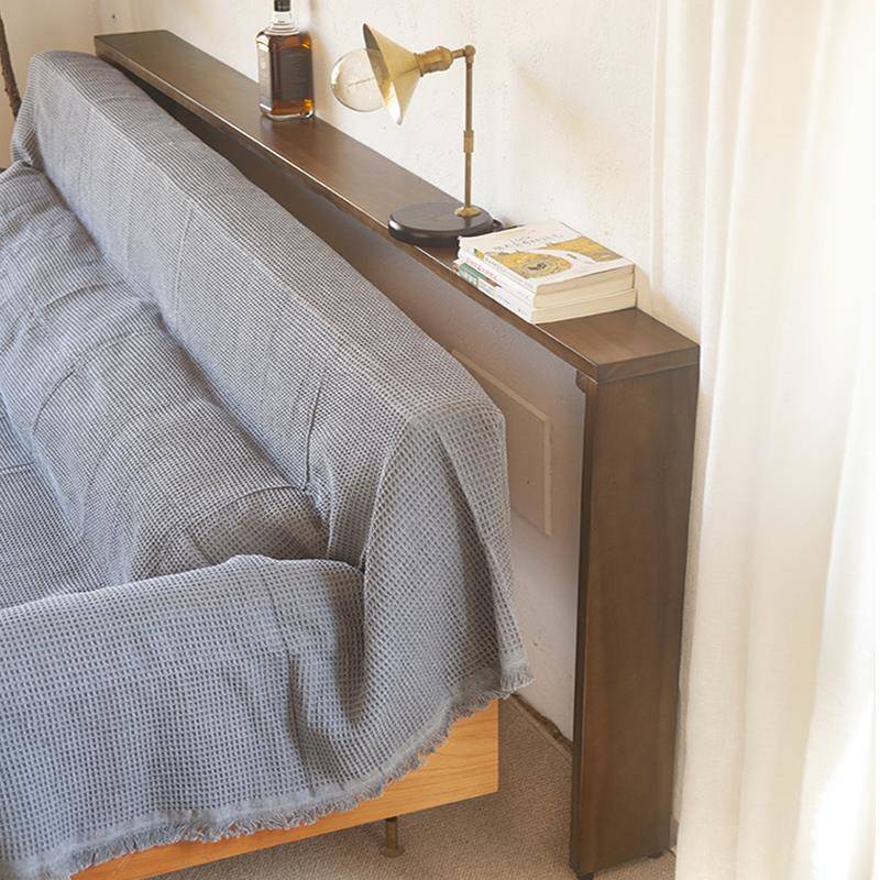 客厅沙发后置物架全实木靠墙落地缝隙长条窄床头后置物架暖气片架