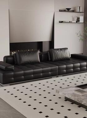 kadisi意式极简劳伦斯沙发直排头层牛皮现代轻奢客厅生态真皮沙发