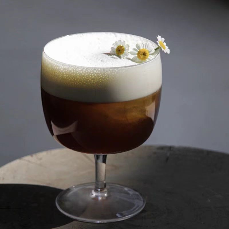 酒吧高脚鸡尾酒杯创意个性 咖啡水晶高脚玻璃杯 网红杯子高颜值