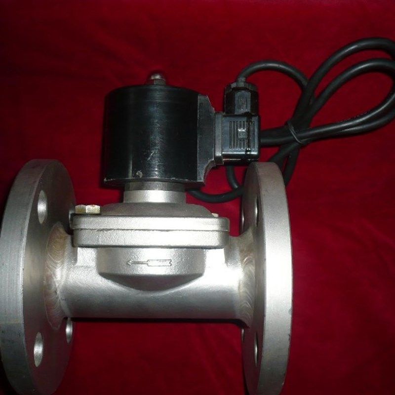 防水不锈钢阀体2A-50BF法兰电磁阀 电控阀门电子气阀 水阀220v12V