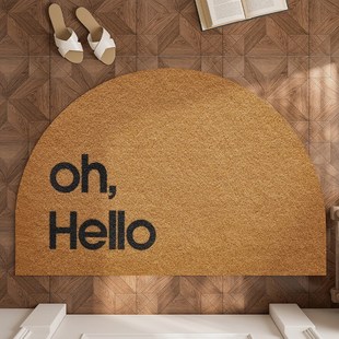 半圆入户门地垫仿椰棕室外进门门垫子棕黄色地毯入门家用门口脚垫