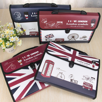 康百风琴包文件夹可爱多层大容量学生用手提试卷子整理神器收纳袋