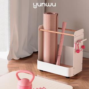 云物生活瑜珈垫收纳层架小推车可移动金属多功能运动健身器材收纳