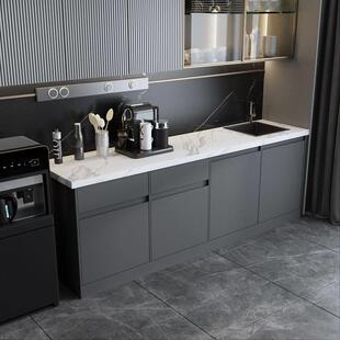 公司茶水间水吧台一体柜办公室切洗台家用餐柜靠墙收纳柜定制