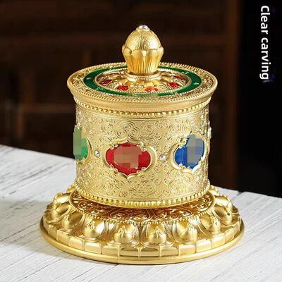 藏族捻指车载民族车轮铜合金精雕细琢捻指饰品，旋转平稳，经久耐