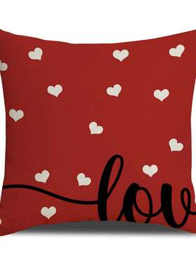 jit新款情人节数码印花抱枕套红色爱心形客厅沙发装饰靠枕靠垫