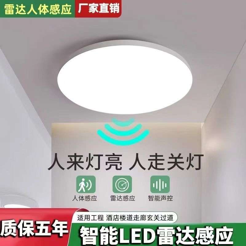 雷达光控人体感应道楼梯工程楼道走廊过三防灯阳台led吸顶灯声