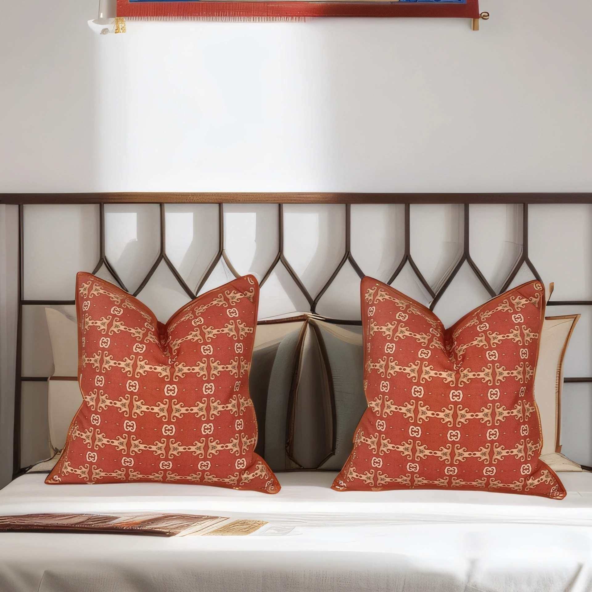 汉尚家居新中式国风抱枕套靠垫套沙发腰枕腰靠结婚新年布置国潮