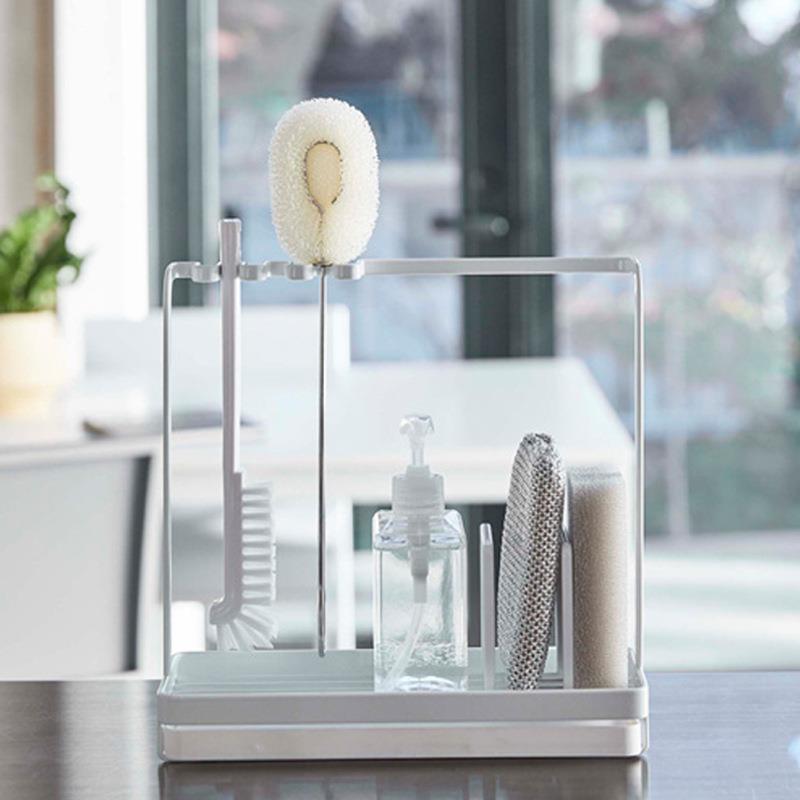 日式懒人抹布桌面置物架厨房海绵清洁用品沥水架水槽刷碗抹布挂架