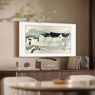 吴冠中装饰画新中式客厅沙发背景墙山水画大尺寸茶室挂画日式禅意