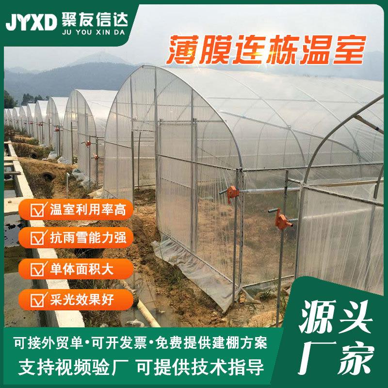薄膜连栋温室大棚花卉种植连体棚外遮阳保温简易养殖薄膜连栋大棚