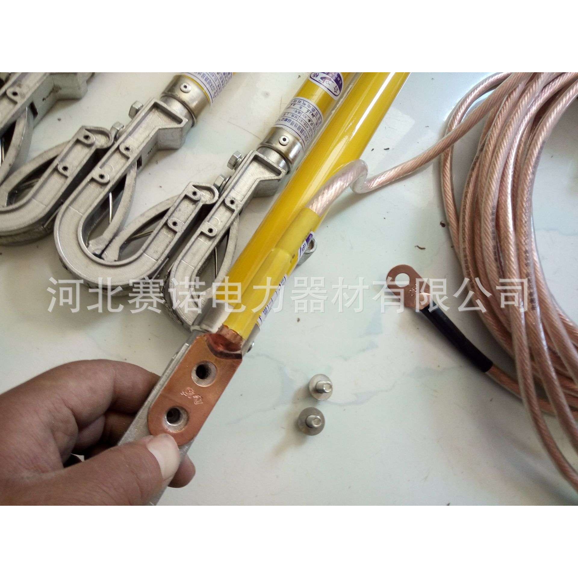殿力牌JDX-110KV双舌挂钩接地线2节2米接地棒JDX-WS-110KV-25MM2