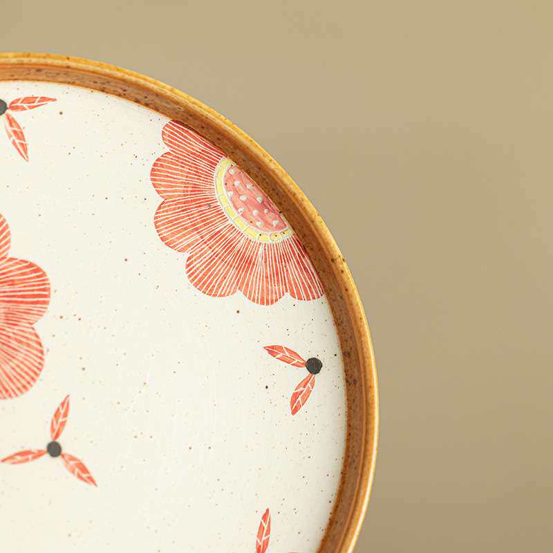 粉引手工太阳花壶承壶托陶瓷圆形干泡盘茶点果盘碟隔热垫功夫茶具