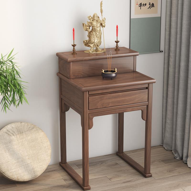新疆包邮新中式实木家用小供桌客厅香火桌北美黑胡桃木供台香案财