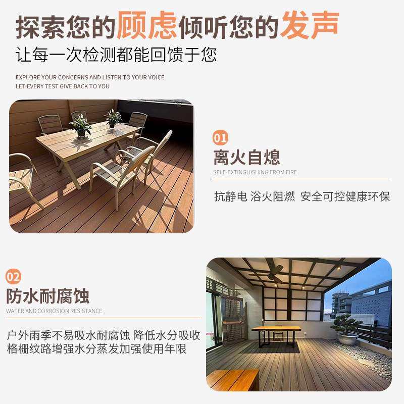 阳台木塑地板庭院园林栈道塑木板PE共挤地板圆孔WPC户外塑木地板,基础建材,塑木,淘宝优惠券,粉丝福利购,淘宝优惠卷