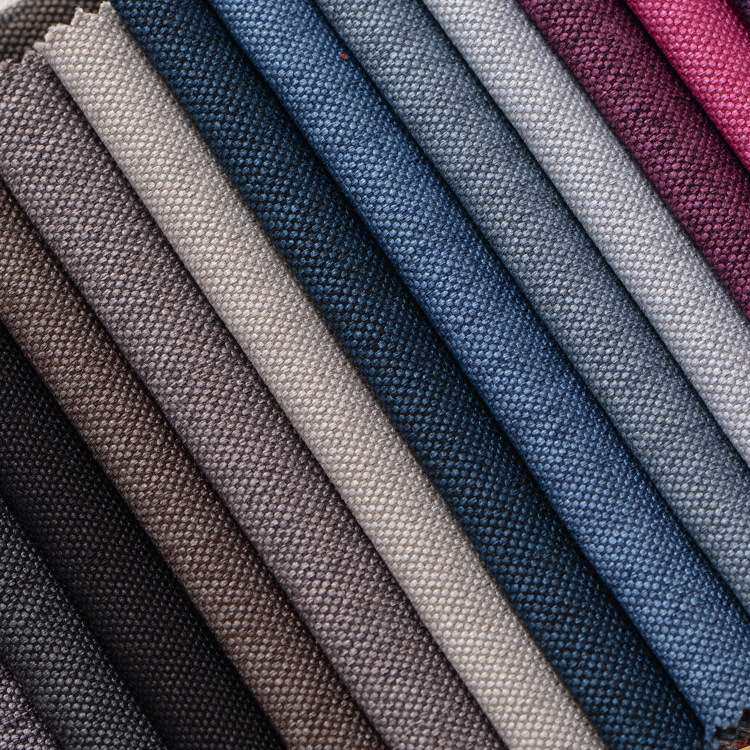 阳离子五彩麻纯色加厚沙发布料全涤仿麻布沙发套棉麻布料布匹整批