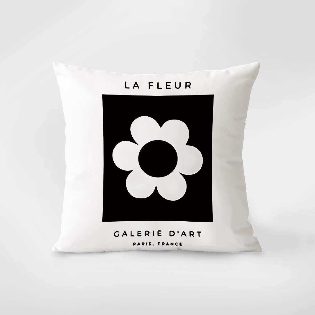 黑白ins风几何抱枕英文字母沙发靠枕格子线条客厅抱枕套民宿靠垫