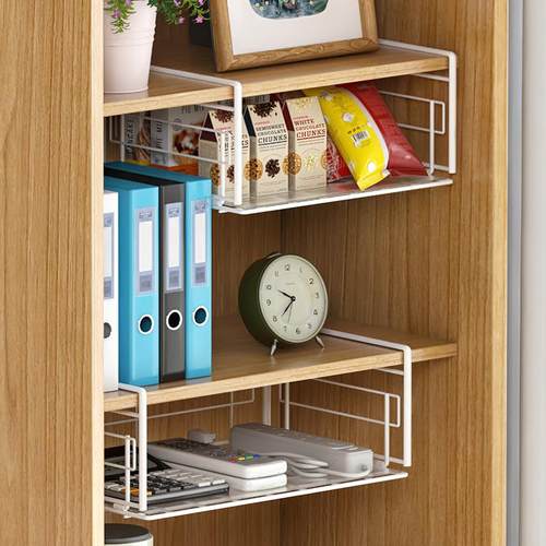 可拆卸厨房整理收纳篮衣柜隔板书桌挂篮橱柜隔板下挂篮厨房置物架