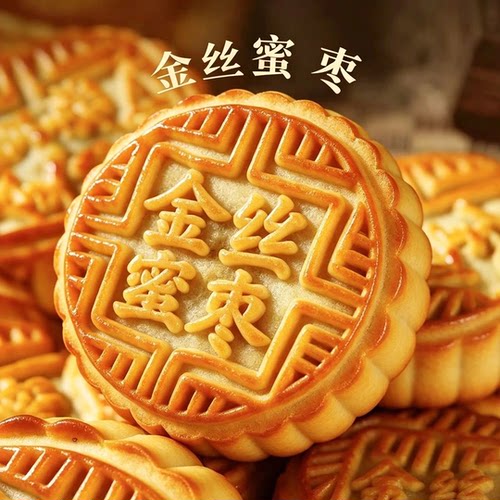金丝蜜枣大月饼传统老式中秋月饼