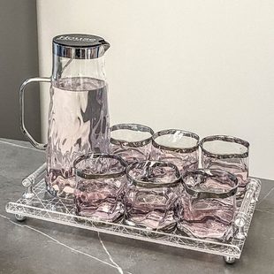 茶杯水茶具茶壶家用客厅 具待客耐热ins玻璃轻奢组合随沐水杯套装