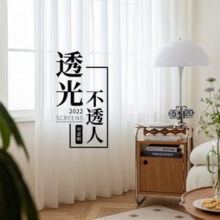 窗帘纱帘透光不透人纱飘窗白纱阳台纱客厅卧室半遮光窗纱白色新款
