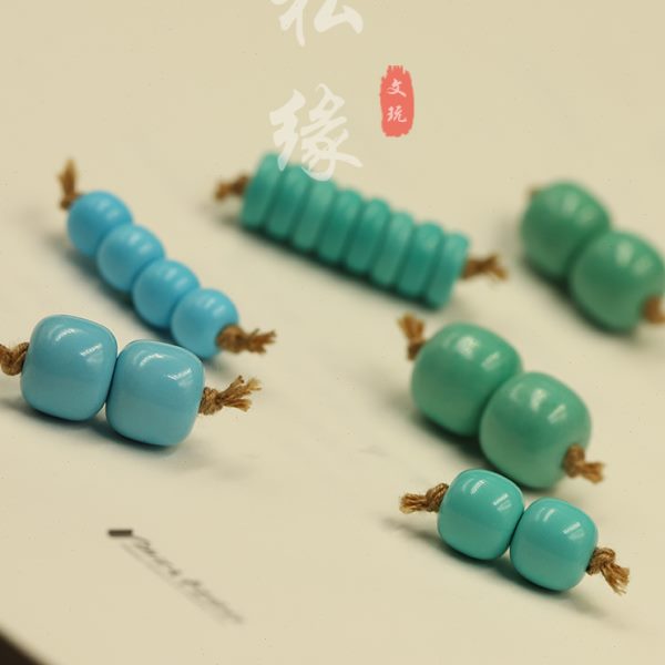 优化高瓷绿松石隔片文玩手串老形珠金刚星月菩提配饰桶珠散珠顶珠