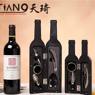 创意酒瓶造型葡萄酒开瓶器五件套啤酒起瓶器 红酒开瓶器套装