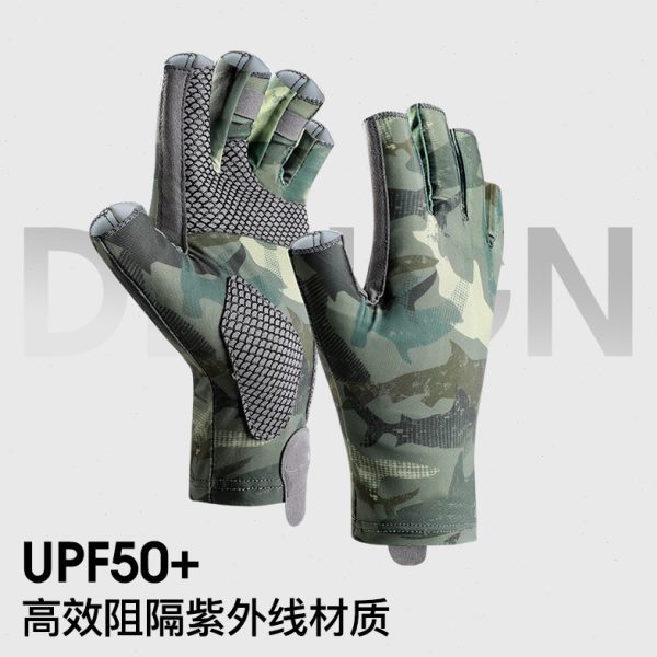 半指手套户外防装备运动手套钓鱼防滑口垂钓刺加厚防晒冰丝透气虎