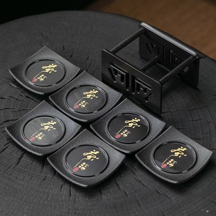 茶道隔热垫杯托办公室功夫茶具配件家用防滑防烫茶托 电木杯垫套装