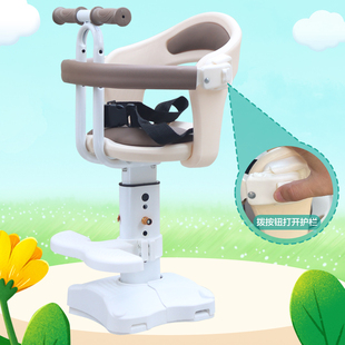 电动脚踏车前置儿童安全座椅调高低护栏一键打开电动车婴儿座椅接