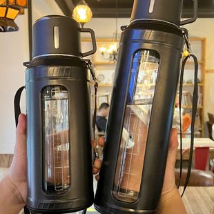 大容量泡茶杯茶水分离耐高温杯子家用防烫带士刻度防摔玻璃水杯男