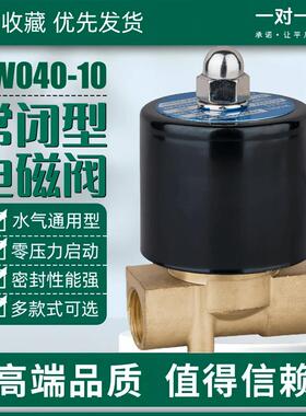 常闭铜电磁阀水阀气阀2W040-10电磁开关阀电磁控制阀AC220V DC24V