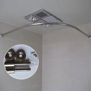 海之巅加厚304不锈钢弧形浴帘杆 送瓷砖开孔器和浴帘