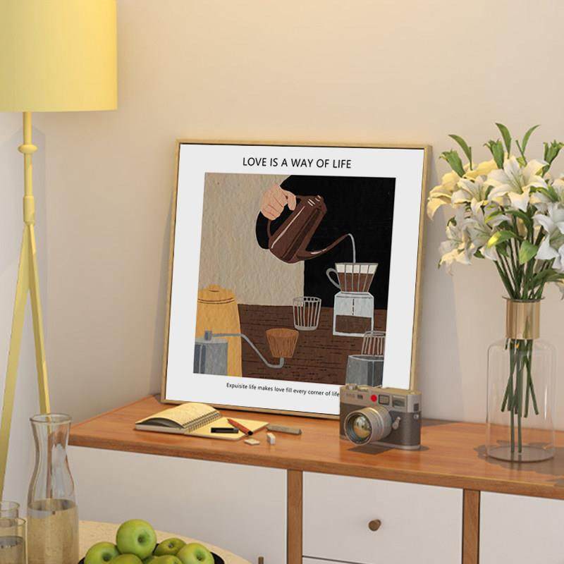 现代简约咖啡馆墙面装饰画北欧风复古艺术背景墙饮品店西餐厅挂画,家居饰品,现代装饰画,淘宝优惠券,粉丝福利购,淘宝优惠卷