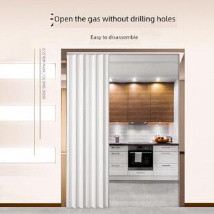 pvc折叠门推拉门开放式厨房开通天燃气临时门免打孔验收商铺隔断