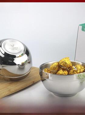 LUCUKU304食品级不锈钢小碗宝宝儿童双层面汤饭碗隔热防烫12cm