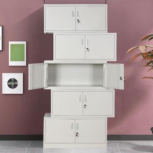 办公室分体五节柜铁皮柜档案柜隔板通体铁皮组合储物柜单节资料柜