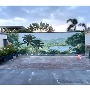 定制浮雕陶瓷壁画形象艺术瓷砖中式纯色外墙背景瓷板绘画室外照壁