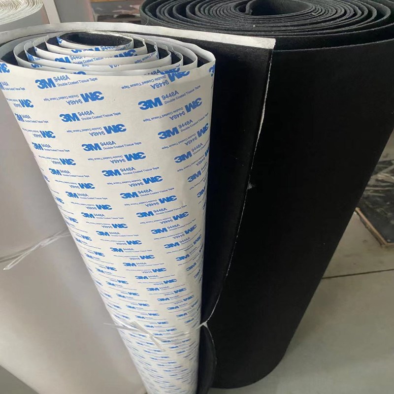 自粘黑色白色毛毡桌凳背胶毡吸音毡条密封毡垫0.5mm厚超薄彩色毡