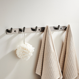 浴室毛巾挂钩壁挂门后挂衣架枪灰墙上承重挂衣钩卫生间免打孔粘钩