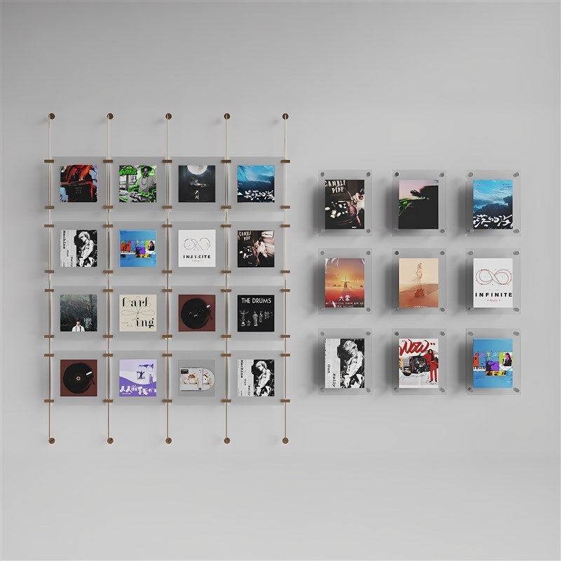 亚克力隔断多巴胺客厅照片墙展板挂墙双层夹画海报框公司宣传板展