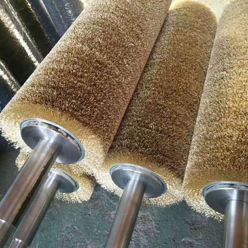 鑫泓达缠绕式钢丝刷辊不锈钢丝拉丝辊刷磨料丝抛光刷辊弹簧刷定制