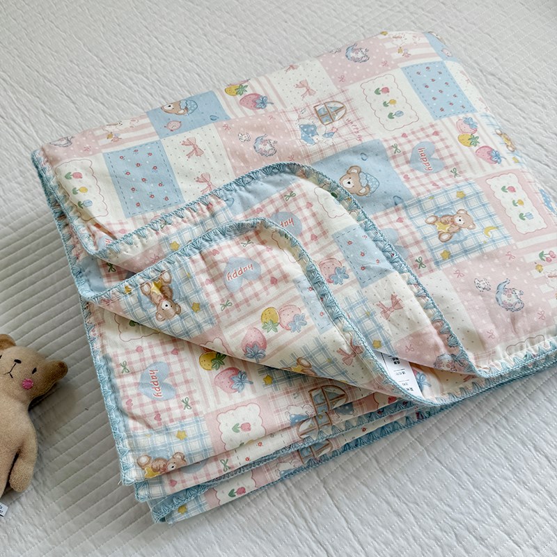 A类婴儿童双层纱全棉夏凉被可机洗被芯宝宝空调小薄被幼儿园