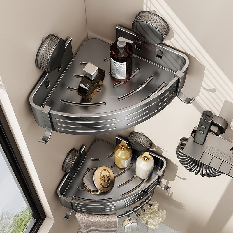 卫生间三角置物架浴室吸盘免打孔壁挂式墙角厕所洗漱台洗澡间收纳,家庭/个人清洁工具,浴室角架/置物架,淘宝优惠券,粉丝福利购,淘宝优惠卷