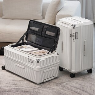 侧开盖可扩容学生拉链行李箱超大容量男旅行箱大深仓女五轮拉杆箱